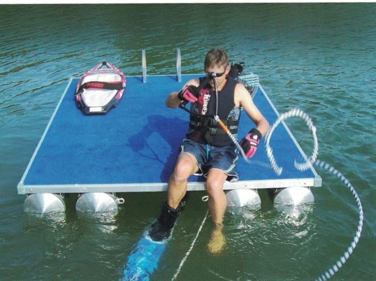 7X10 Swim Raft with Vinyl Floor and Ladder - T & M Marine